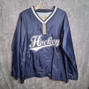 Vtg NWT Steve And Barry's Pullover Windbreaker Lined Mens Medium Navy Blue